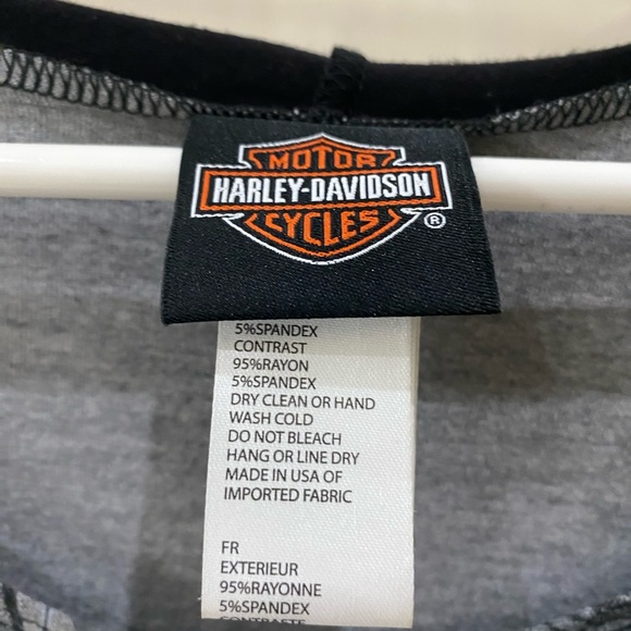 Harley Davidson Long Sleeve with Hood t-shirt with Rhinestones - Picture 7 of 9